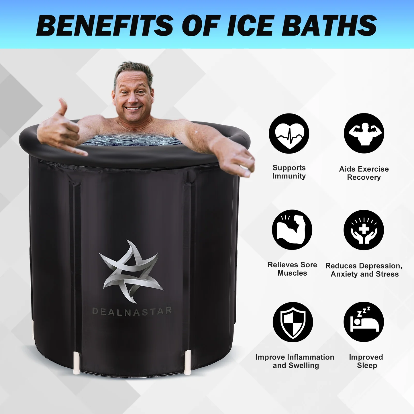 "Inflatable Ice Bath for Athletes: Portable 88 Gal Cold Plunge for Indoor and Outdoor Use"