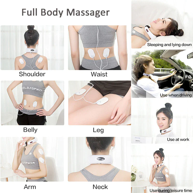 "Electric Neck Massager with Magnetic Therapy for Muscle Relaxation"