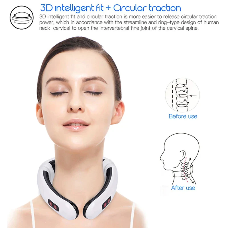 "Electric Neck Massager with Magnetic Therapy for Muscle Relaxation"