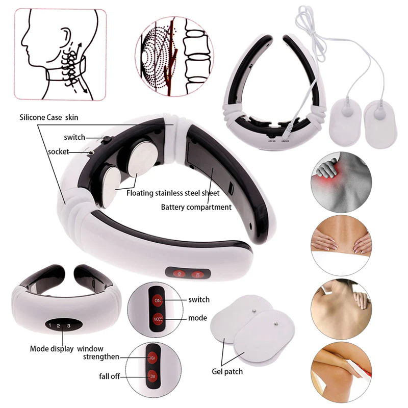 "Electric Neck Massager with Magnetic Therapy for Muscle Relaxation"